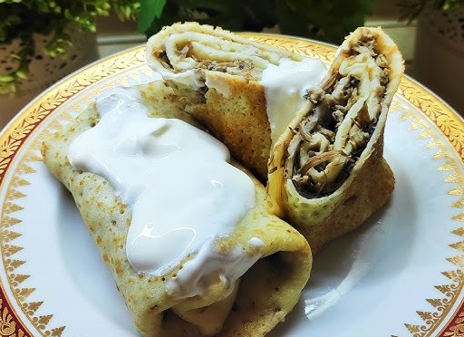 Рисовые блинчики с грибами