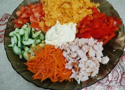 Салат с курицей «Карусель»