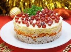 Салат с гранатом «Рубины на снегу»