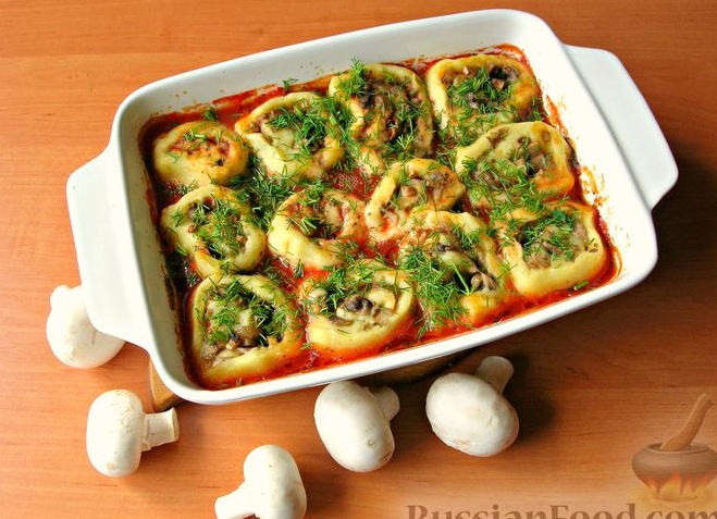 Рулетики с грибами «Постные»